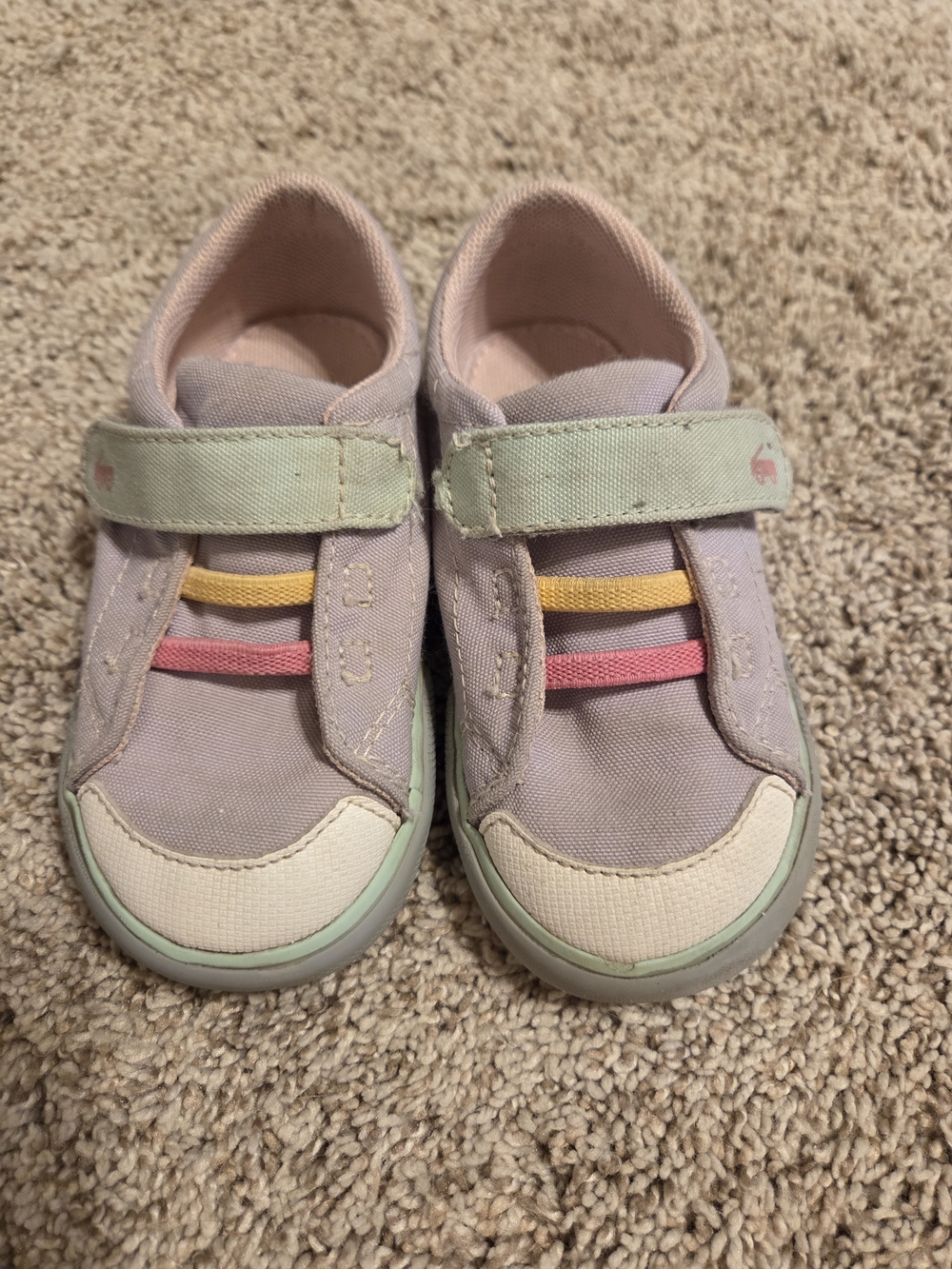 See Kai Run Lilac Sneakers with Pink, Yellow & Light Blue Accents